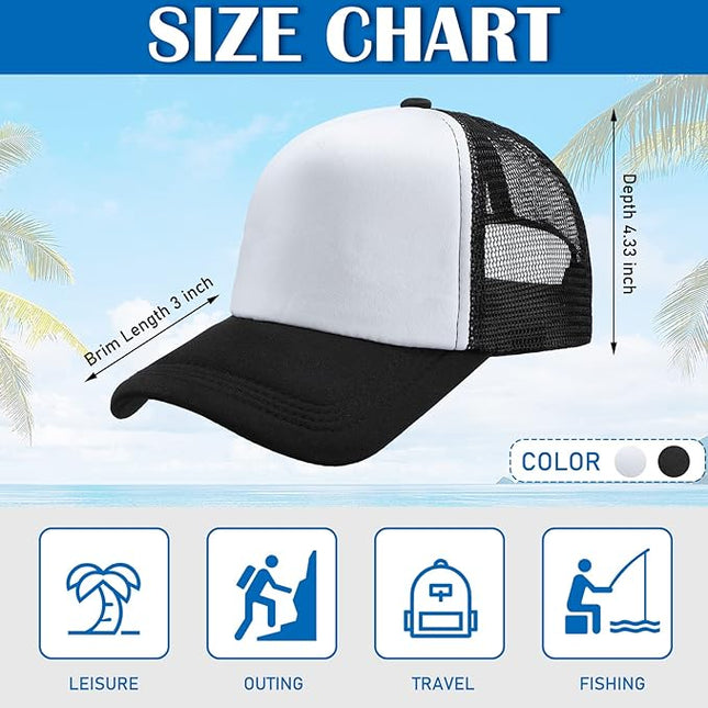 Giegxin 24 Pcs Mesh Trucker Hats Bulk Baseball Cap Beach Hat for Men and Women Wholesale Structured Front Panel Back Ball Cap