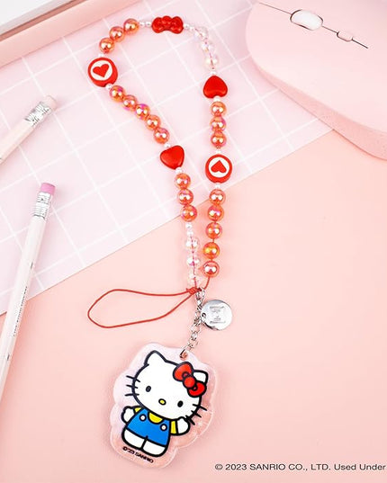 iFace Hello Kitty and Friends Beaded Wristlet Universal Phone Charm Strap - Cute Wrist Chain Lanyard Aesthetic Decor Strap for Cell Phone Camera Keys AirPods Keychains