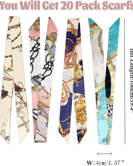 kcctoo 2/6/10Pack Scarf Bags for Women Handbag Scarfs Band Hair Neck Scarves Fashion Gifts