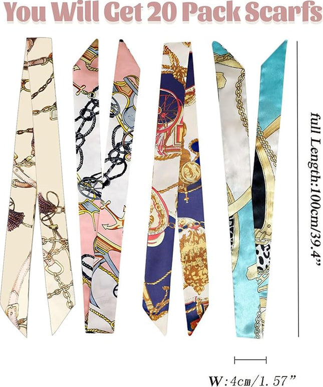 kcctoo 2/6/10Pack Scarf Bags for Women Handbag Scarfs Band Hair Neck Scarves Fashion Gifts