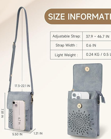 APHISON Small Crossbody Bags for Women Trendy, Leather Phone Wallet Purses Handbags Card Slots with Adjustable Strap
