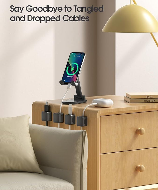 20 Pack Cord Organizer Holder, Strong Adhesive Desk Cable Management Magnetic Easy Open,Organize Phone Charging Cords Wire Holder Organizer Neatly for Home,Office,Car,Desk,Nightstand