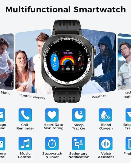 Smart Watch, 2026 AMOLED 1.43" Fitness Smartwatch for Men Women, Bluetooth 5.4 Call, 130+Sports Modes, 60+Days Flashlight, Heart Rate/Sleep Monitor, IP68 Waterproof Activity Tracker for Android iOS