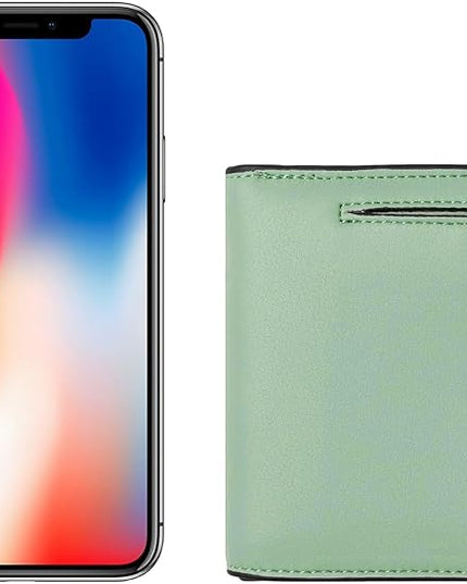 Toughergun Women’s Small Slim Leather Wallet with RFID Protection, Compact Bifold Mini Purse with Clear ID Window