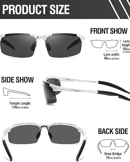 DUCO Mens Sports Polarized Sunglasses UV Protection Sunglasses for Men 8177s