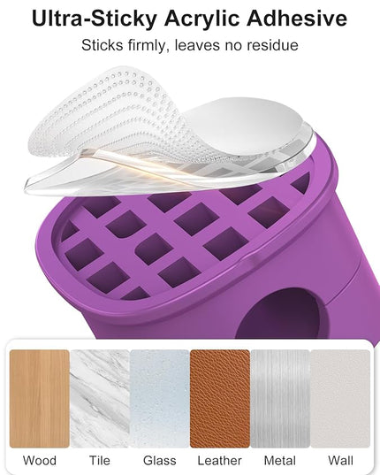 6 Pack Magnetic Cable Clips [1s Open/Lock], Laitver Cord Organizer Holder Strong Adhesive Desk Cable Management- Organize Charging Cords Neatly for Home, Office, Car,Desk, Nightstand-Deep Purple