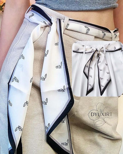 Head Scarf Purse Handle Neck Satin Hair Scarfs For Bag Lightweight Silky Long Thin Women's Fashion Scarves 59 * 5.9”