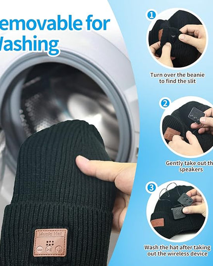 Bluetooth Beanie for Men Women, HD Stereo Sound Beanie with Headphones, Unique Tech Gifts for Men Husband Him Teen