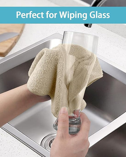 HOMEXCEL Brown Microfiber Cleaning Cloth, 50 Pack Cleaning Towels for Kitchen, Lint Free, Scratch-Free, Highly Absorbent, and Reusable Cleaning Rags for House, Window and Glass, Cars, 11.5 X11.5 inch