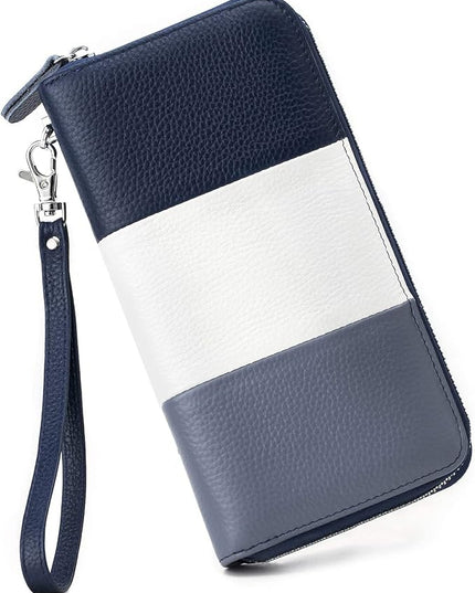 Moflycom Womens Wallet RFID Blocking Genuine Leather Multi Credit Card Large Capacity Zip Around Clutch Travel Purse Wristlet