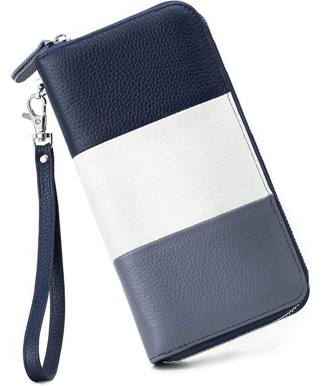 Moflycom Womens Wallet RFID Blocking Genuine Leather Multi Credit Card Large Capacity Zip Around Clutch Travel Purse Wristlet