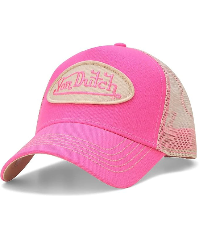 Von Dutch Unisex Trucker Hat - Curved Bill Mesh Back Retro Classic Adjustable Snapback Baseball Cap for Men and Women