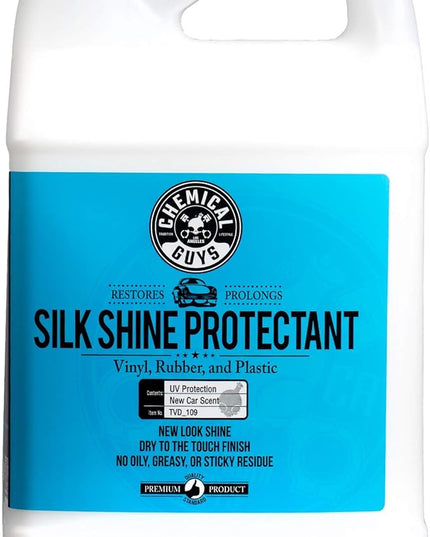 Chemical Guys Silk Shine Tire and Trim Dressing and Protectant – Non-Greasy Vinyl, Plastic & Rubber Spray, Plastic Restorer for Cars – Restores Shine for Cars, Trucks, Motorcycles, RVs, 128 oz