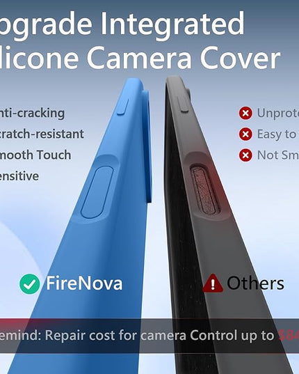 FireNova Magnetic for iPhone Air Case, Compatible with MagSafe, [Integrated Silicone Camera Control Button] [Camera Protection] Microfiber Lining Phone Case for iPhone 17 Air, 6.5", Blue