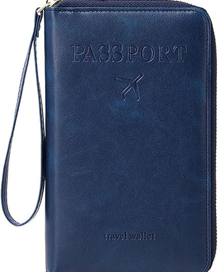 Passport Holder for Travel Women and Men RFID Passport Holder with Card Slots Holder Passport Case Passport cover Passport Wallet Travel Essentials and Accessories (Zipper, Navy Zipper)
