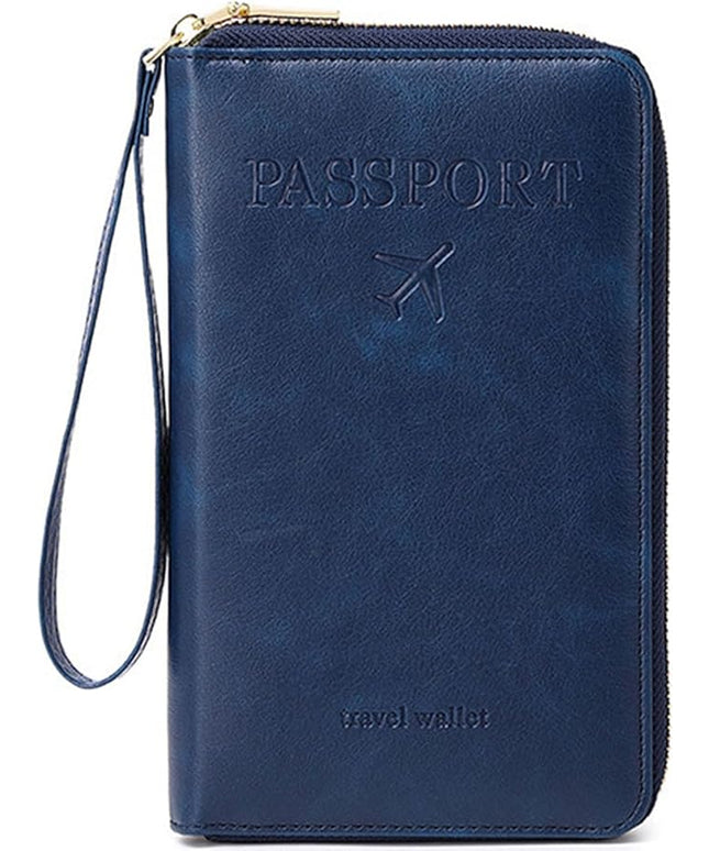 Passport Holder for Travel Women and Men RFID Passport Holder with Card Slots Holder Passport Case Passport cover Passport Wallet Travel Essentials and Accessories (Zipper, Navy Zipper)