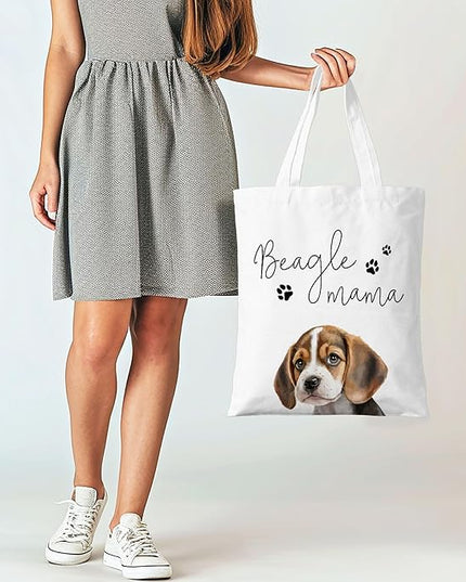 Dog Mama Canvas Tote Bag for Women, Dogs Lover Gift for Dog Mom, Birthday Christmas Cute Rottweiler Gifts For Women.