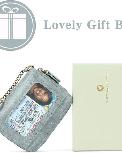 GOIACII Small Genuine Leather Wallet for Women, RFID Blocking Credit Card Holder Wallet