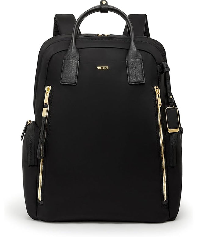 TUMI - Voyageur Atlanta Backpack - Travel Backpack for Women - For Business, Commute - Holds Up to 17" Laptop - Black & Gold Hardware