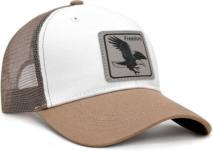 Animal Trucker Hats Leather Pattern Adjustable Snapback Mesh Animal Baseball Cap for Men