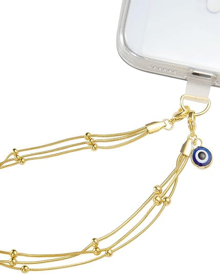 Phone Charms Strap Wrist Chain Bracelet Phone Strap Detachable Anti Theft Anti-Fall Safety Hands-Free(2xPads) Fit Apple&Most Smartphones