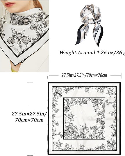 Neck Scarf For Womens Silky Head Scarves Hair Bandanas Square Scarf Fashion Accessories lightweight