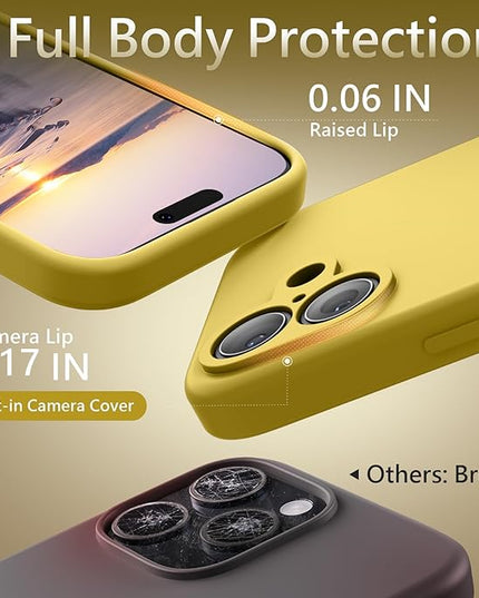 FireNova Magnetic for iPhone 17 Case, Compatible with MagSafe, [Integrated Silicone Camera Control Button] [Camera Protection] Anti-Scratch Microfiber Lining Phone Case, 6.3", Yellow