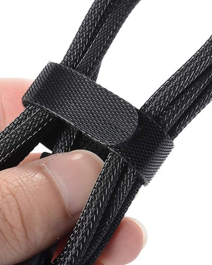 150PCS Reusable Fastener Straps - 6 Inch Cable Management Ties, Adjustable Hook & Loop Organizer Straps for Home, Office and Data Centers (Black)