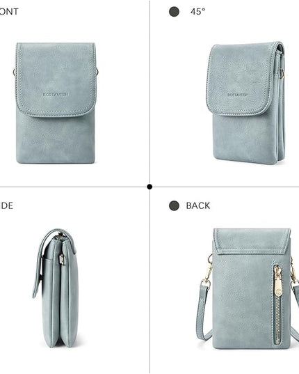 BOSTANTEN Vegan Leather Small Crossbody Bags for Women Designer Cell Phone Bag Wallet Purses Adjustable Strap