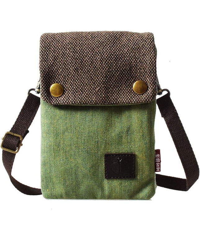 Women's Small Crossbody Bags Canvas Cellphone Purse Coin Pouch Wallet Mini Shoulder Handbags Wristlet Clutch