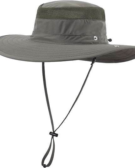 Connectyle Sun Hat for Men Women Breathable UPF 50+ Safari Hat for Fishing Hiking Gardening Adjustable Wide Brim Bucket Hats