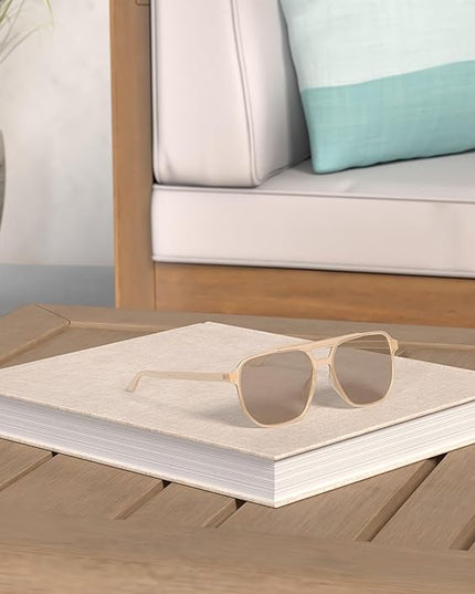 FEISEDY Retro Square Aviator Sunglasses Women Men 70s Vintage Trendy Plastic Frame Sun Glasses B2835