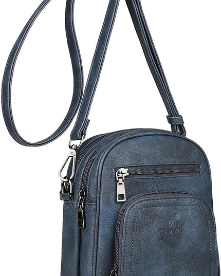 FADEON Small Purses for Women Crossbody Bags, Designer PU Leather Mini Cross Body Purse Travel Shoulder Bag Card Slots