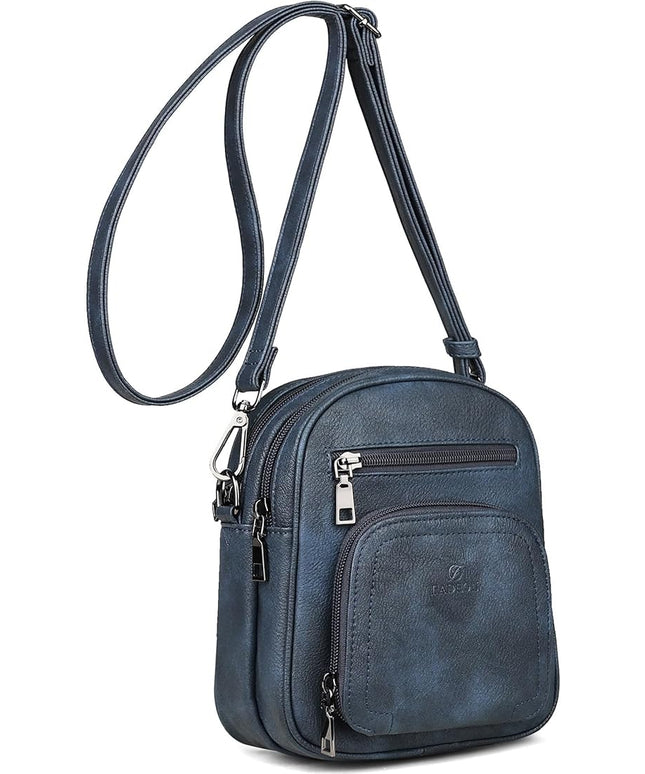 FADEON Small Purses for Women Crossbody Bags, Designer PU Leather Mini Cross Body Purse Travel Shoulder Bag Card Slots