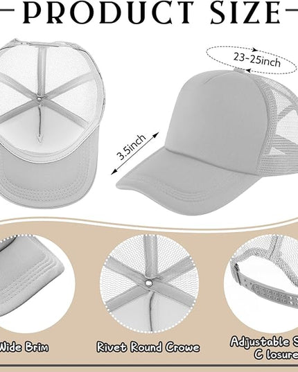 Hercicy 40 Pack Sublimation Blank Trucker Hat Bulk Baseball Cap Adjustable Mesh Unisex Polyester Hat Heat Transfer
