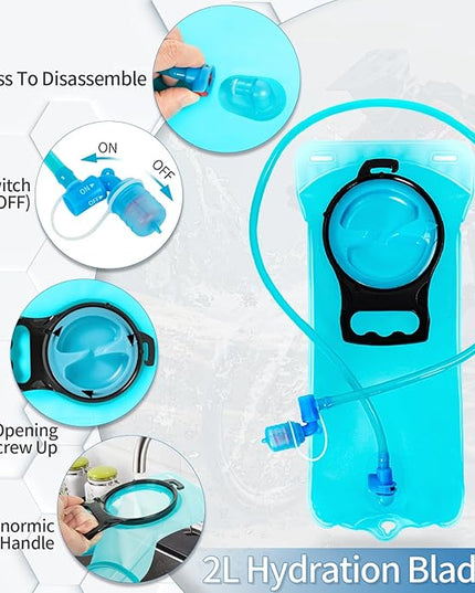 Hydration Backpack with Leak Proof Water Bladder, Lightweight Hydro Water Daypack for Rave, Cycling, Running, Hiking, Climbing