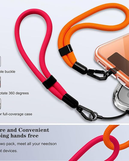 Phone Lanyard, 2 Pack Adjustable Cell Phone Lanyard Hand Phone Wrist Strap with Tether Tabs for Smartphones