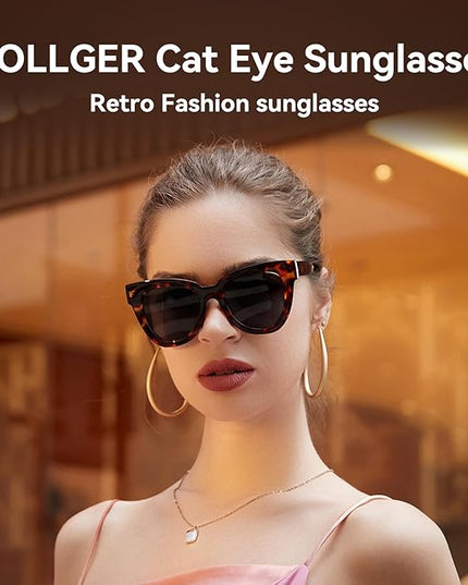 Dollger Retro Cat Eye Sunglasses Women Men Vintage Square Tortoise Shell Fashion Cateye Sunglasses