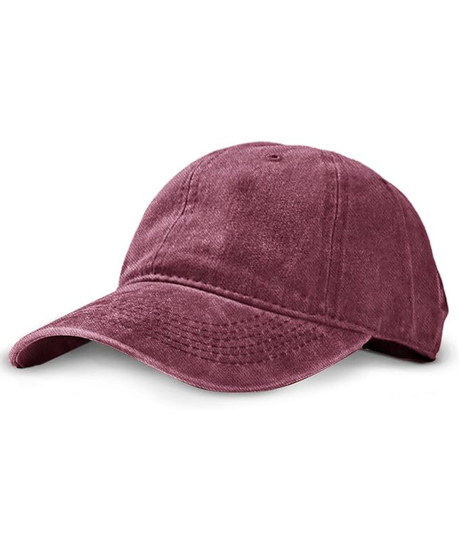 Unisex Vintage Washed Baseball Cap | Low Profile Soft Top Unstructured Cotton Baseball Cap | Adjustable Size Vintage Buckle