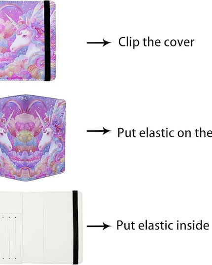 Passport Holder for Women and Men PU Leather Passport Cover for Travel (White Horse)