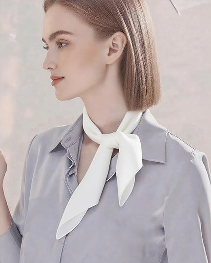 CHUNG Women's Square Satin Scarf 27.5" Bandanas Solid 50s Retro Neck Scarves Emulation Silk Handbag Hair Ribbons Necktie