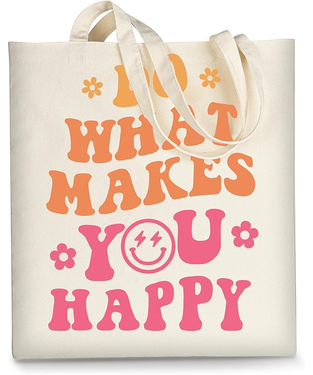 AUSVKAI Canvas Tote Bag Aesthetic for Women, Cute Reusable Cloth Cotton Bags for College Shopping Beach Grocery Trendy Gifts