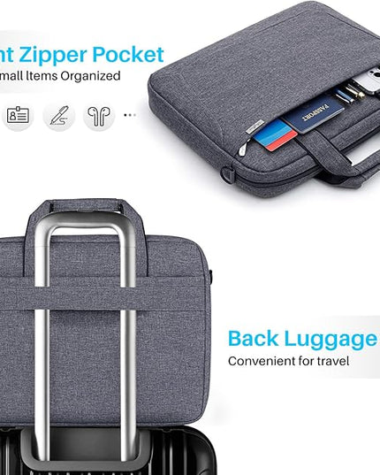 17 17.3 Inch Laptop Shoulder Bag for Men Women,Waterproof Computer Carrying Case Messenger Bag with Strap for 17"-18" HP Dell,Laptop Briefcase for Office business Travel College School,Grey