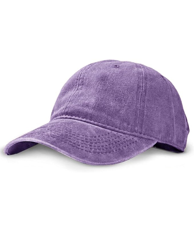 Unisex Vintage Washed Baseball Cap | Low Profile Soft Top Unstructured Cotton Baseball Cap | Adjustable Size Vintage Buckle