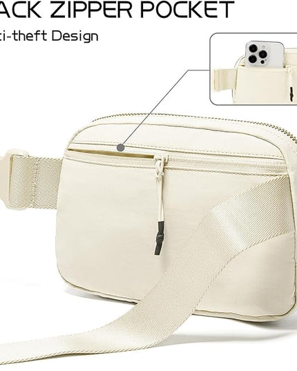 Gitus Gifts for 8 9 10 11 12 Year Old Girls Belt Bag Fanny Pack Crossbody Bags with Initial Letter Patch Cute Stuff Birthday Gifts for Teen Girls Women Personalized Trend Stuff (Ivory-S)