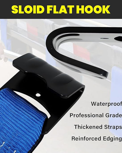 4'' x30' Winch Straps with Flat Hooks, Heavy Duty Trailer Winch Straps, 16,200 lbs Breaking Strength Flatbed Straps, 4in x 30ft Cargo Control for Flatbed Trailer, Truck, Utility Trailer (10 Pack)