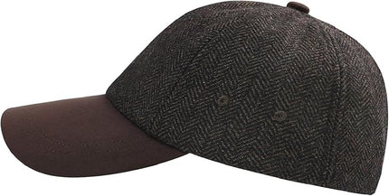 BOTVELA Wool Baseball Cap for Men Adjustable Unstructured Tweed Hat