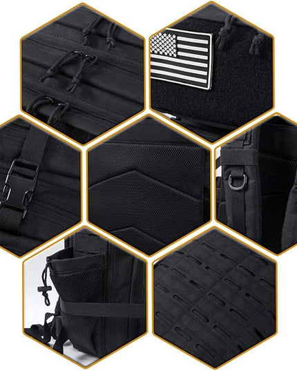 QT&QY 25L/45L Military Tactical Backpack For Men Molle Daypack 3 Day Bug Out Bag Hiking Rucksack With Bottle Holder