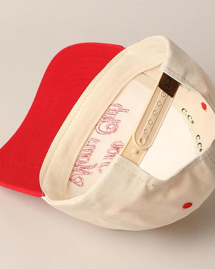 MIRMARU Two-Tone Vintage Canvas Trucker Hats for Men & Women, Adjustable Size Baseball Caps with Trendy Embroidered Design