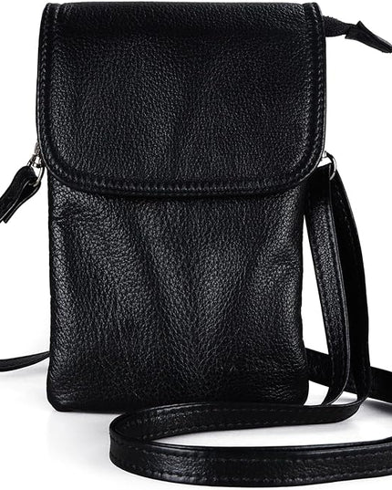 befen Genuine Leather Small Crossbody Bags for Women Cell Phone Bag Cross Body Purses,Silver Zipper